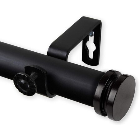 Kd 1 in. Cap Curtain Rod with 120 to 170 in. Extension, Black KD3186350